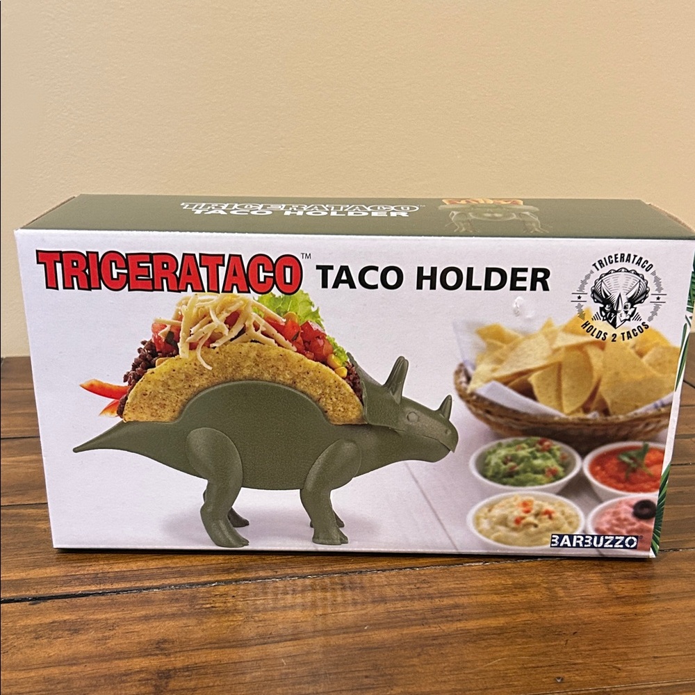 🦖 Tricerataco Dinosaur Taco Holder – Holds 2 Tacos – New in Box 🌮